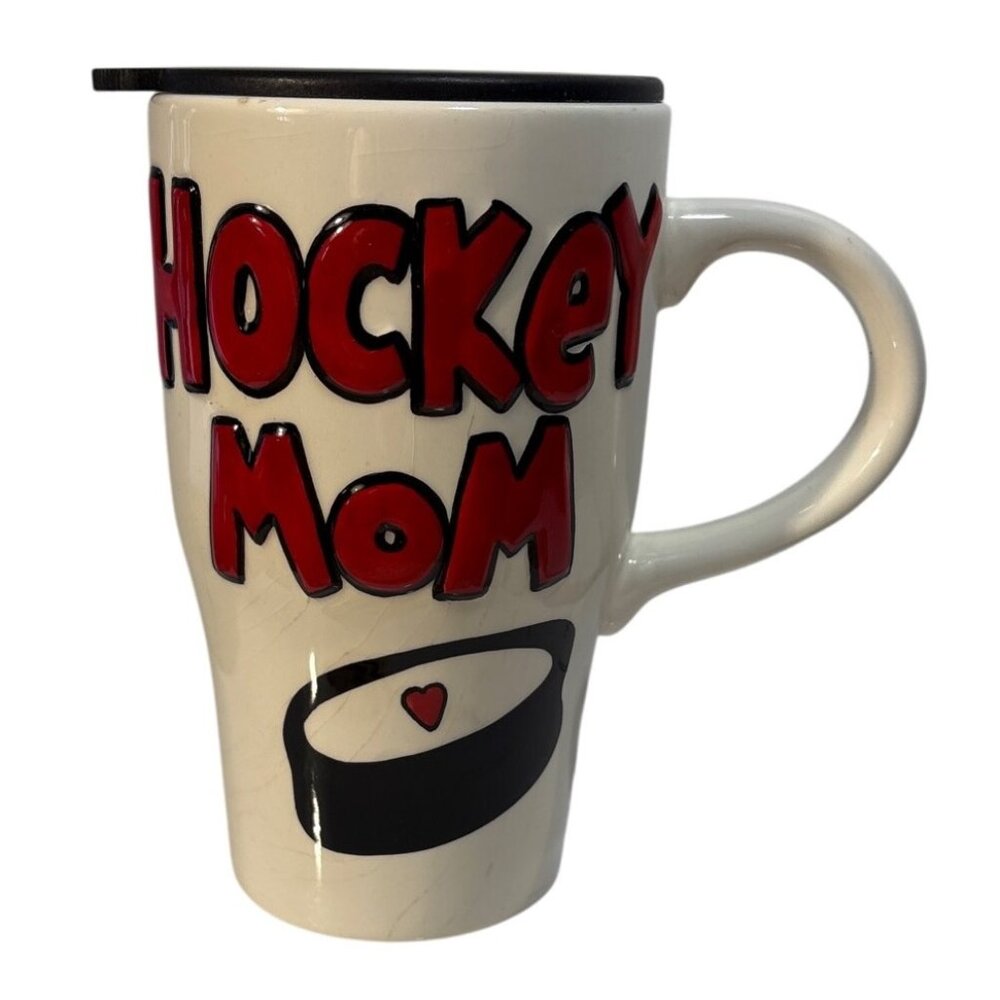 Hockey Mom Travel Mug Ceramic Our Name Is Mud Hockey Forever Housework Whenever